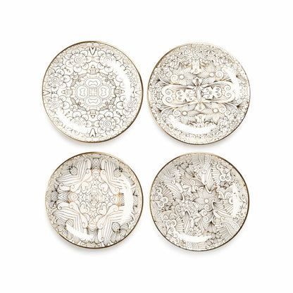 WHITE HEADS ABSTRACT DESIGN - SET OF 4