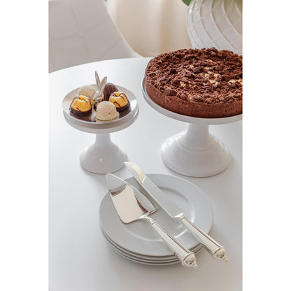 Taartschep en cakemes verzilverd 32 cm