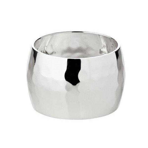 Servetringen set van 4 Ø 4 cm metaal zilver