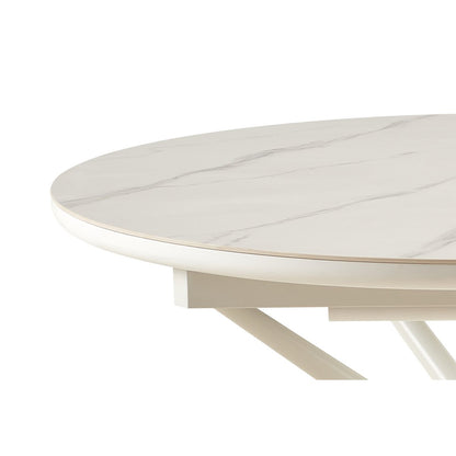 Eettafel rond 120 cm wit uitbreidbaar