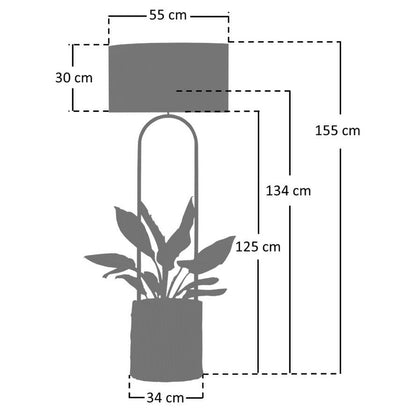 Vloerlamp drijfhout naturel/wit 155 cm met plantenmand