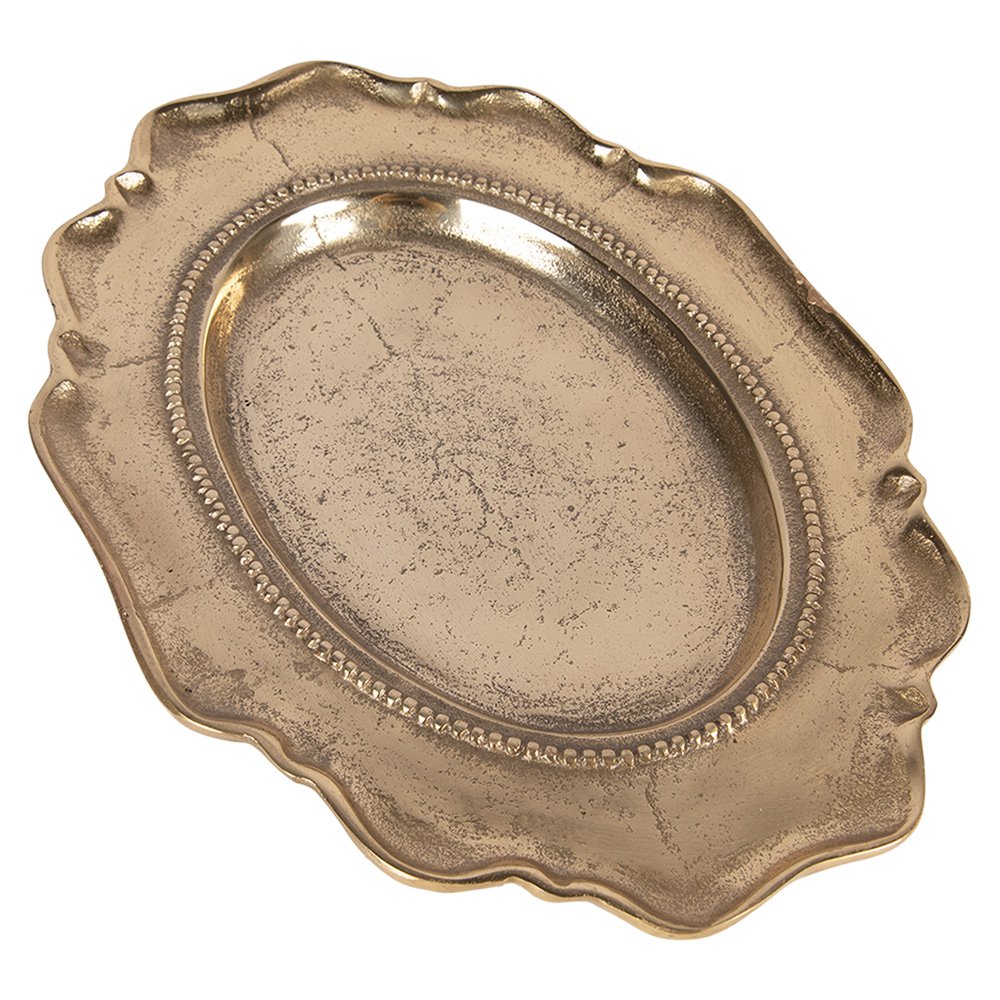 Decoratie schaal 31x22x3 cm Goudkleurig Aluminium