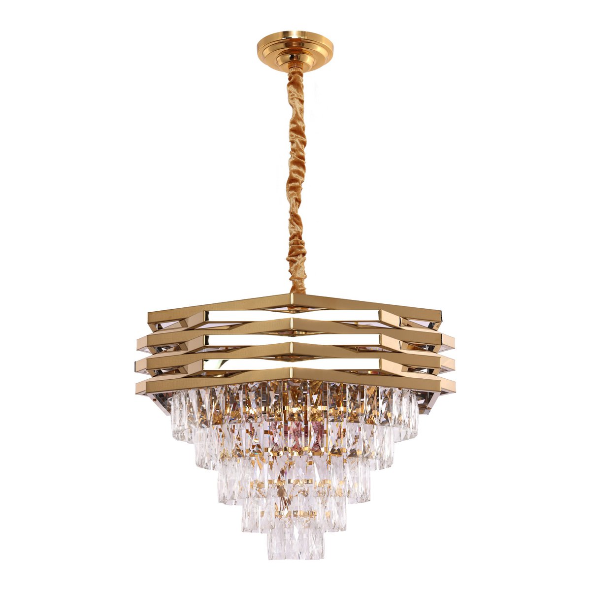 Hanglamp Crystal Gold 60 Cm Luxe Goud Glamour Statement