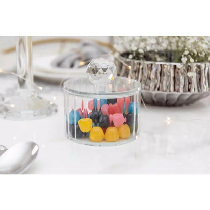 Crystal glass box with 10x10x10cm diamond lid
