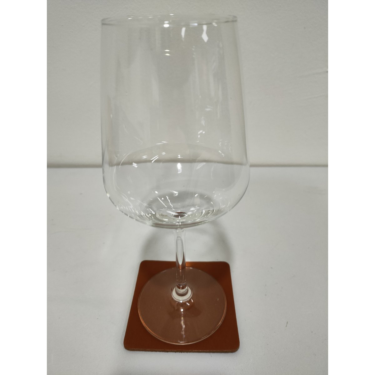 Onderzetter leer 10x10 cm cognac vierkant