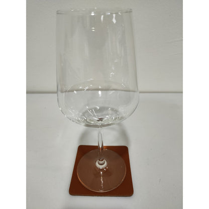Onderzetter leer 10x10 cm cognac vierkant