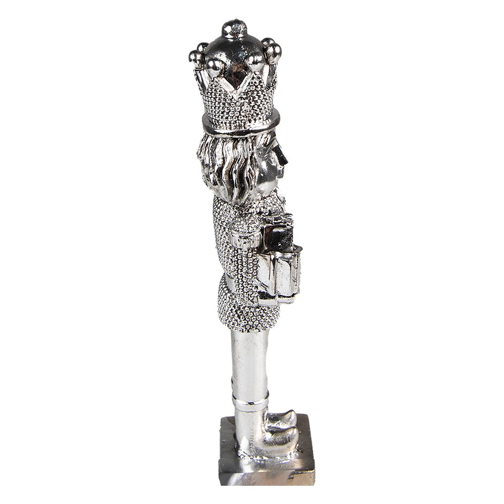 Christmas Decoration Nutcracker 16 cm Silver Polyresin
