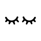 Muursticker sleepy eyes 60 cm zwart
