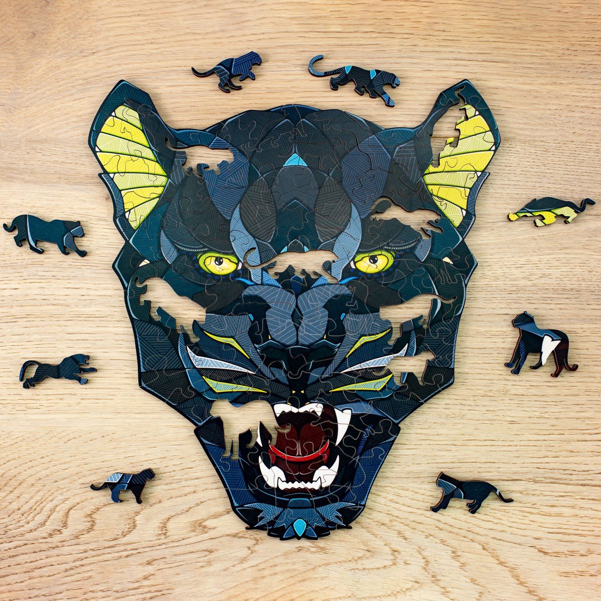 Houten legpuzzel Panter 102 onderdelen 31,1x28x0,5 cm berkenmultiplex