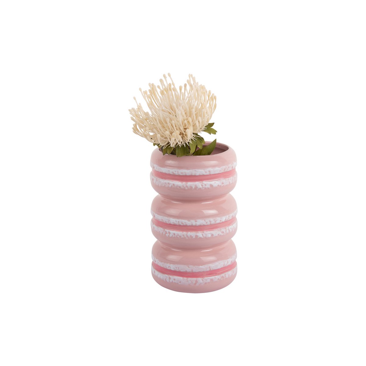 Vaas Macaron 12x9x20 cm roze keramiek