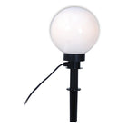 Outdoor Spittical Spit "Ball" D: 20 cm, for outdoor use, plastic ground spike, white, E27, - Garden lights