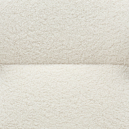 Fauteuil met kruk teddybont beige