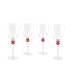 Wine Glasses With Red Diamond Base Set Of 4 Marie Design