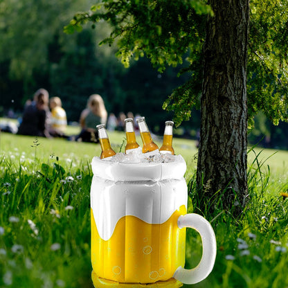Opblaasbare bieremmer drankkoeler 15L groen PVC