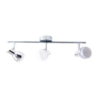 Chromey 3-Light LED Wall and Ceiling Lamp Metal and Acrylic 48 cm