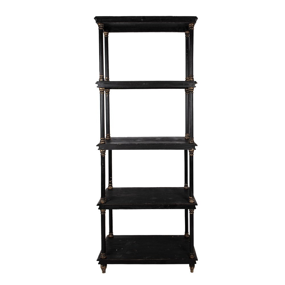 Boekenkast 80x40x210 cm hout zwart