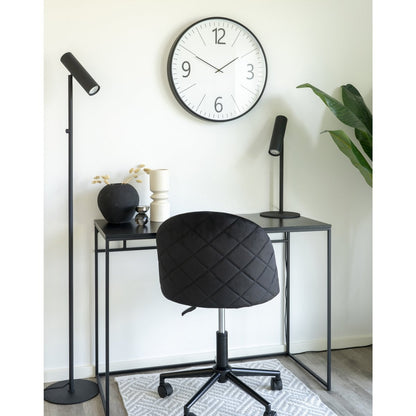 Wandklok Ø51 cm glas kunststof zwart wit