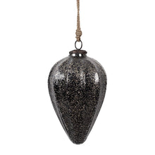Kerstbal 14x19 cm zwart glas