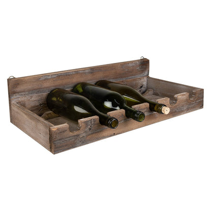 Wijnrek 57x28x14 cm hout bruin wandmontage