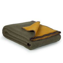 Beddeken merinowol 80% 20% nylon khaki