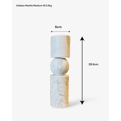 Kandelaar marmer wit H29.5cm