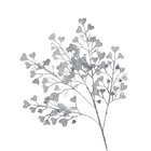 Decoratieve bloem hart 90 cm zilver plastic