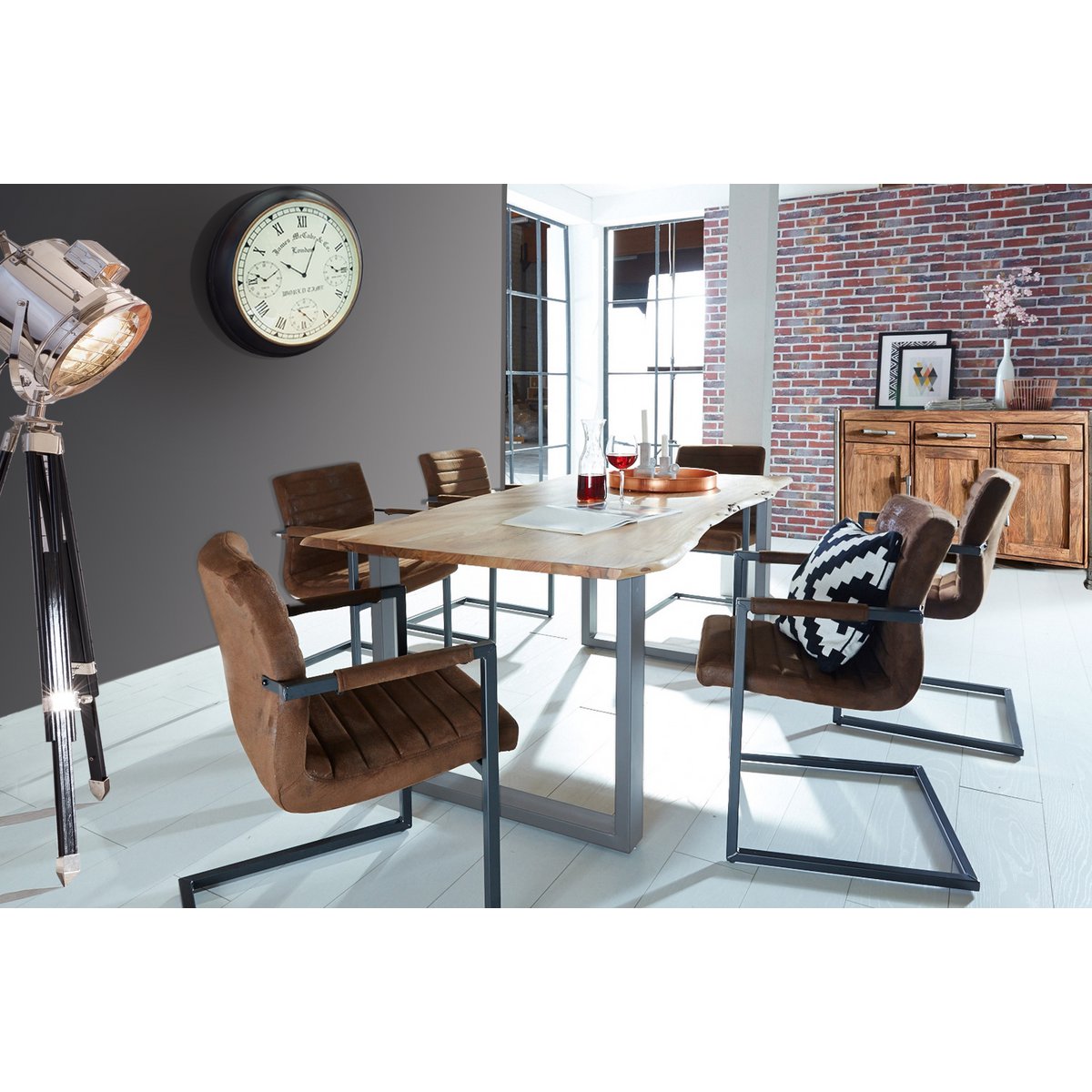 Eettafel 240x100 cm natuurlijk acacia 56 mm
