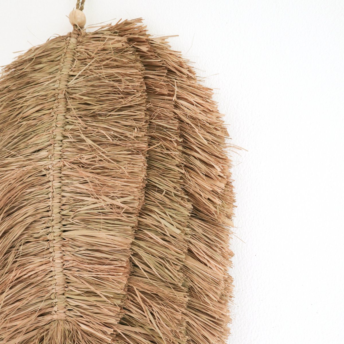Wanddecor bladvorm raffia 50 cm