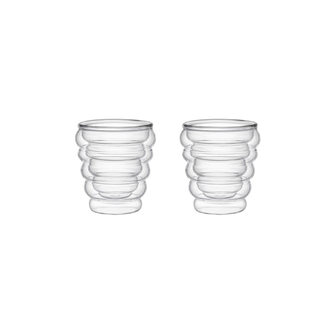 Espresso kopjes 70ml glas dubbelwandig set van 2