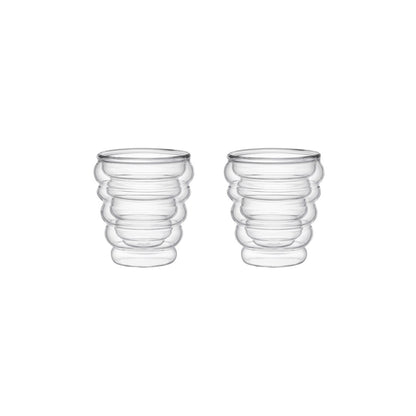 Espresso kopjes 70ml glas dubbelwandig set van 2