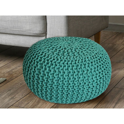 Pouf Ø 55 x 37 cm gebreid gerecycled katoen