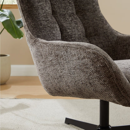 Fauteuil chenille donkergrijs 81x85x103 cm