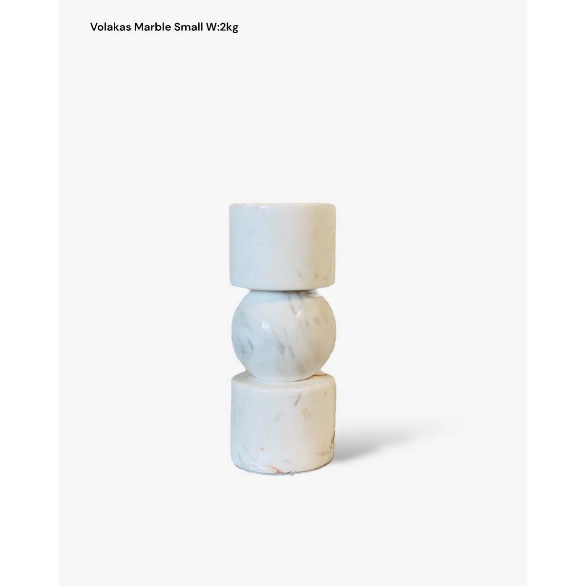 Kandelaar marmer wit 19.5x8x8 cm