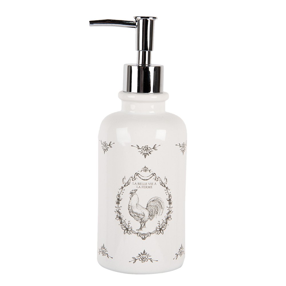 Zeepdispenser 350 ml wit keramiek haan
