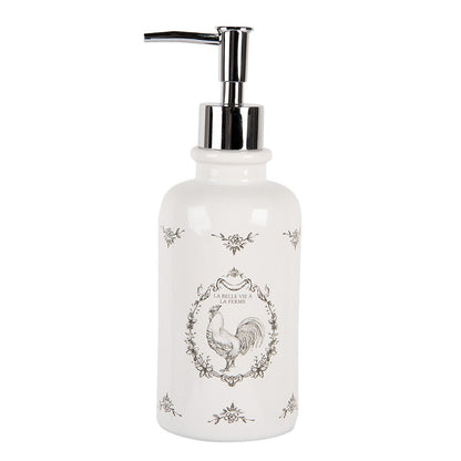 Zeepdispenser 350 ml wit keramiek haan