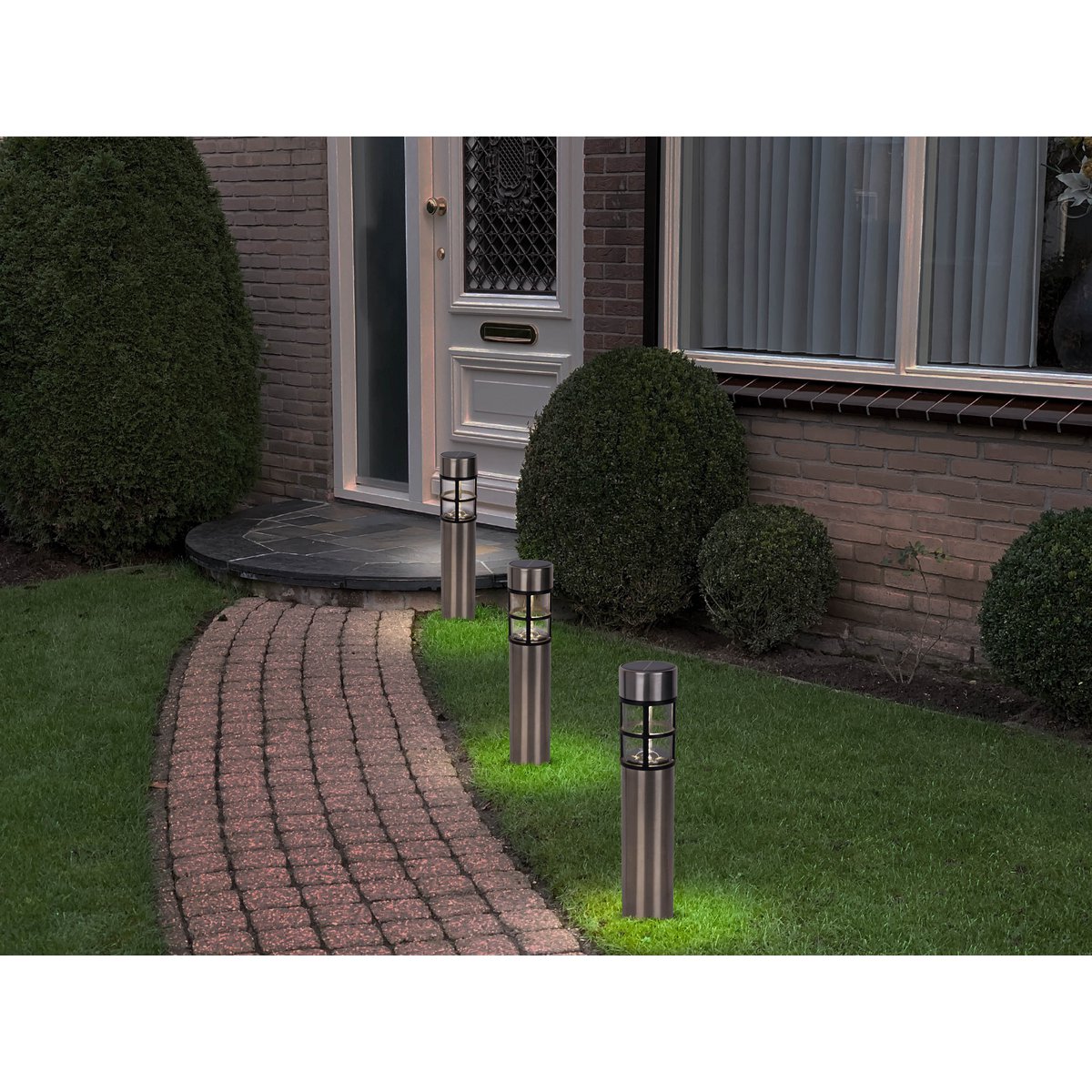 Decoratiespiesen set van 3 metaal kunststof warm wit led