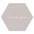 Wall hexagon i love you stone
