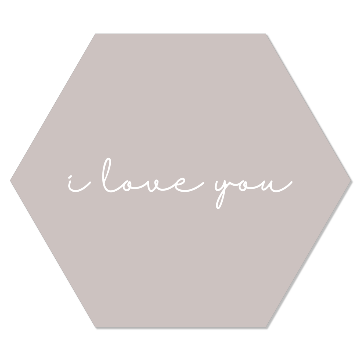 Wall hexagon i love you stone