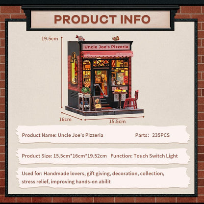 Cutebee, 3D DIY House, Uncle Joe's Pizzeria, CWGC210,15.5x16x19.5cm