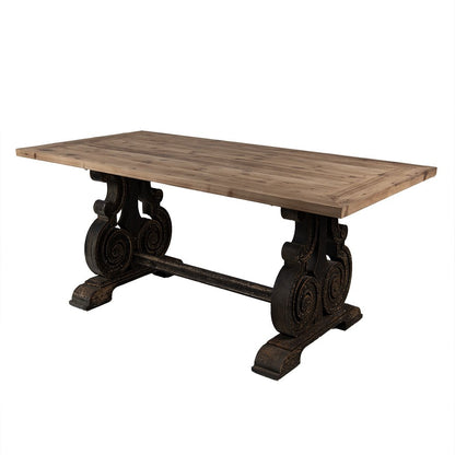 Eettafel Bruin Zwart, Hout 180x90x78 cm