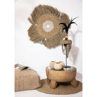 Vloerkleed rond 90 cm zeegras naturel