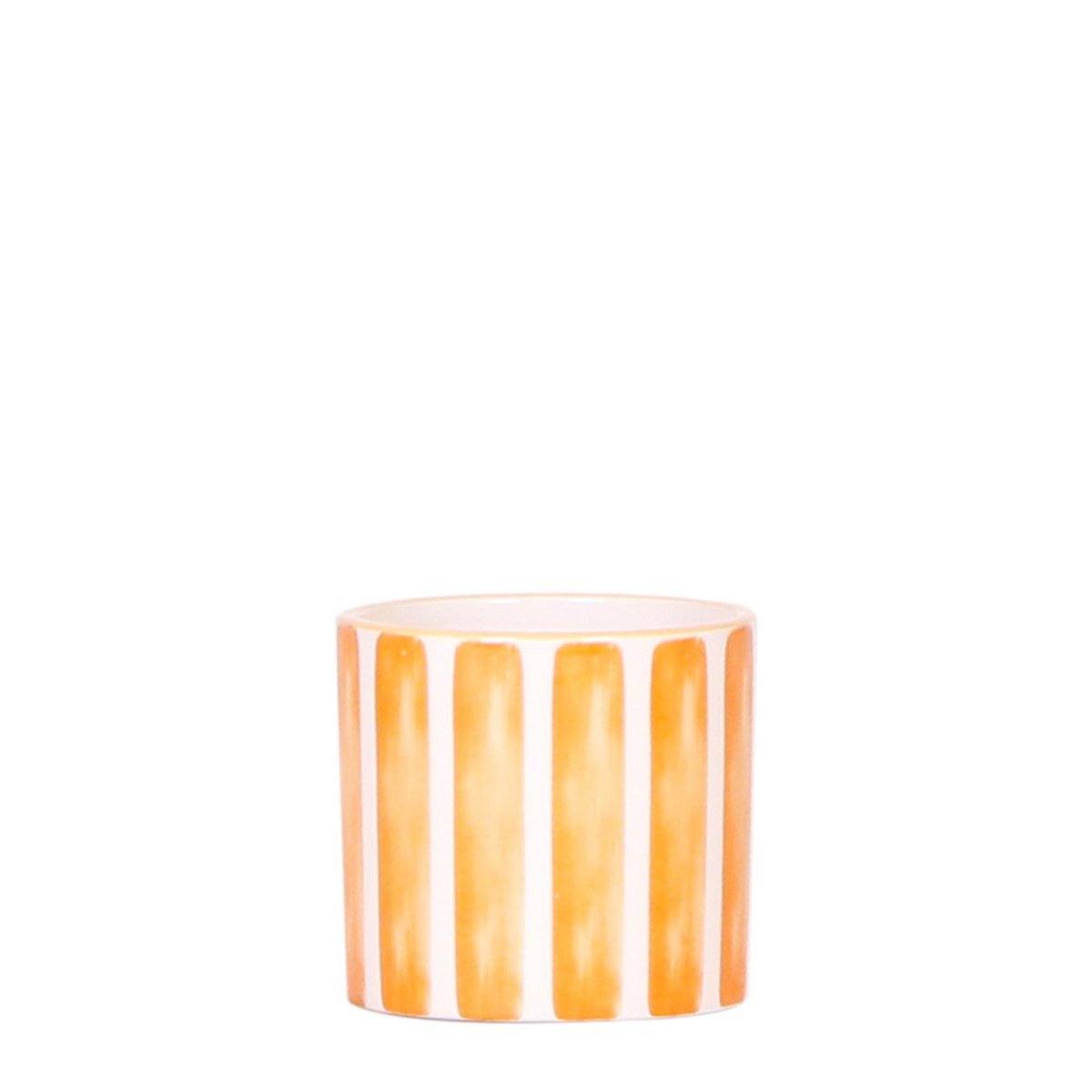 Decorative pot with striped pattern orange - 6 cm
