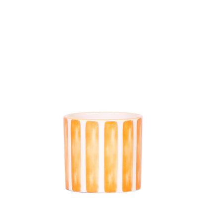 Decorative pot with striped pattern orange - 6 cm