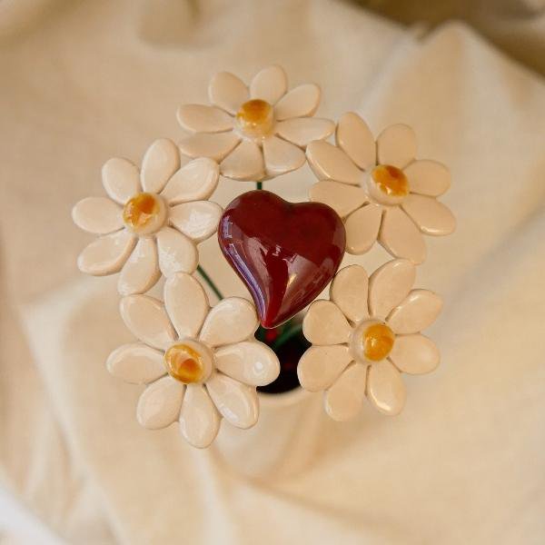 Kunstboeket margrieten 21 cm