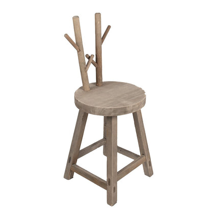 Plantentafel 30x30x70 cm Bruin Hout Gewei Kruk