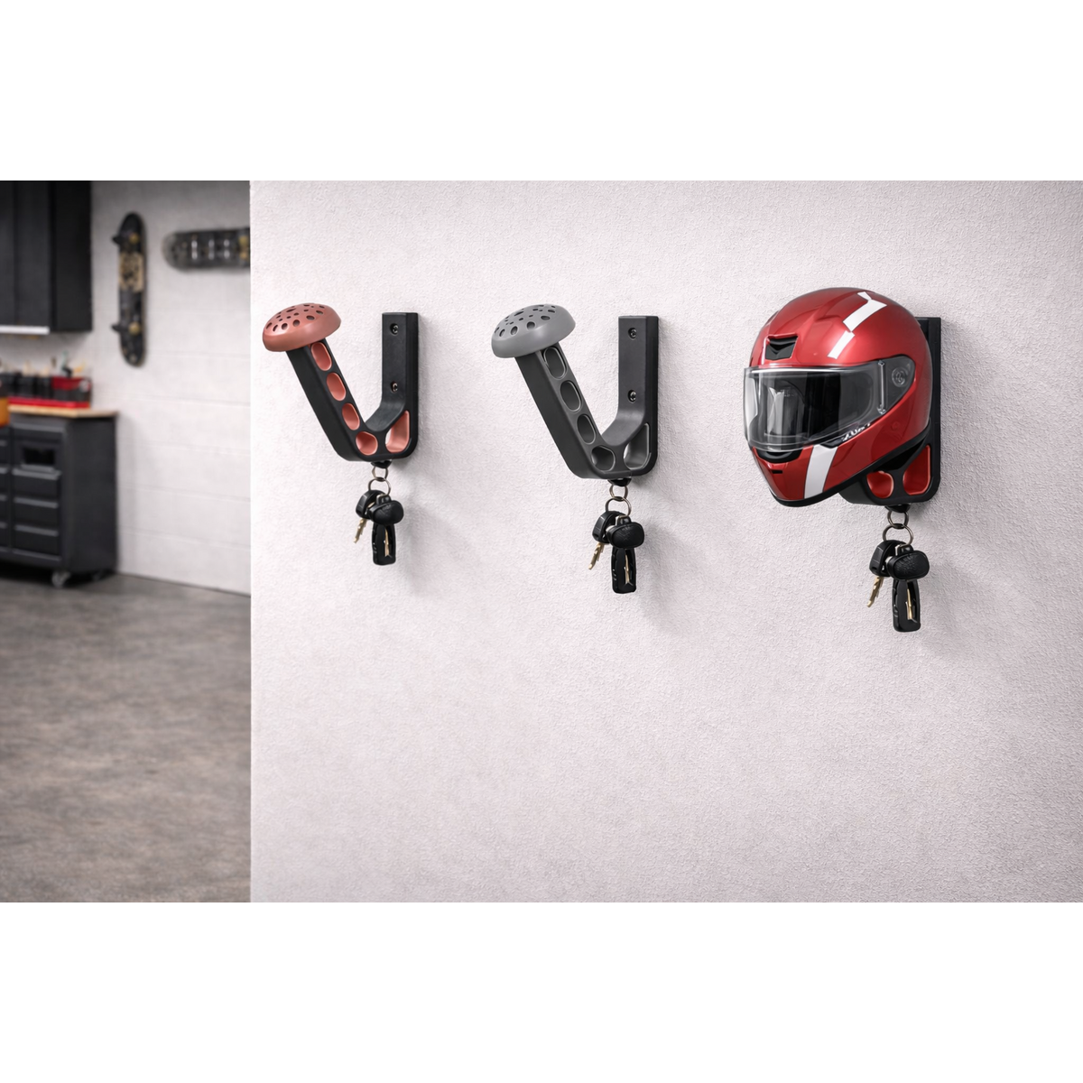 Motorhelm houder wandmontage plastic