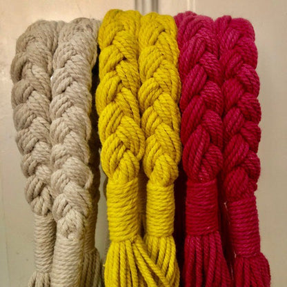 Macramé tas gebroken wit katoen