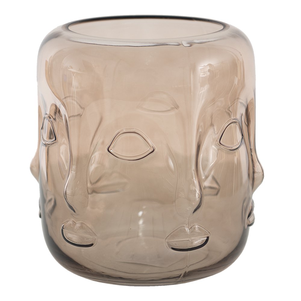 Vaas Ø18x21 cm bruin glas