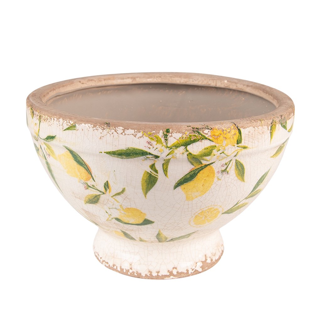 Bloempot Ø 21x14 cm Geel Keramiek Citroen Bloempot Binnen