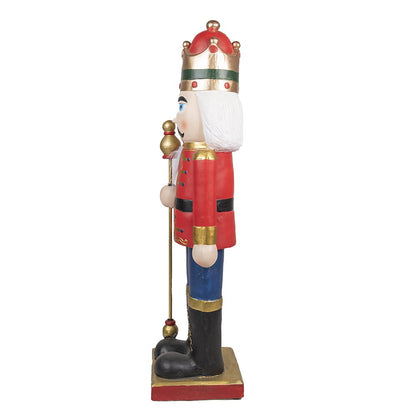 Beeld Notenkraker 120 cm Rood Blauw Kunststof Kerstdecoratie